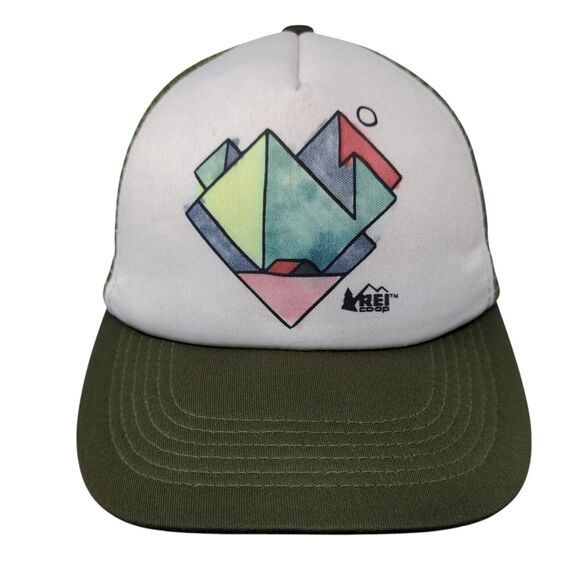 REI Coop Snapback Trucker Hat Multi OSFA Mesh Back Outdoor Colorblock - Picture 1 of 9